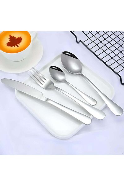 E.V.A. Home Decor Vapor Silver Flatware - Set of 16 pieces