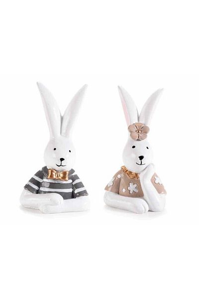 Decorer Set 2 figurine Iepurasi Paste 4.5x4x8 cm