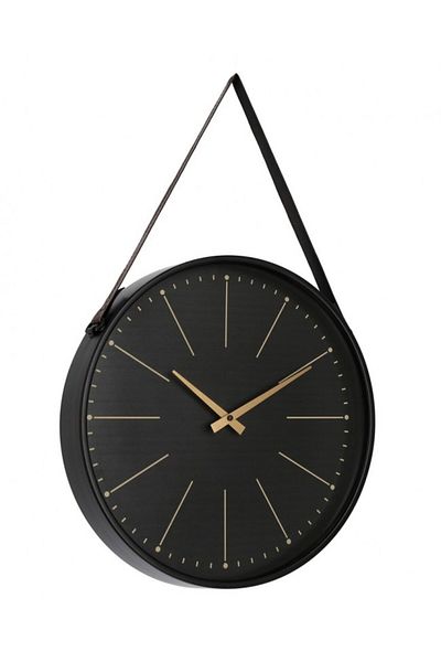 Bizzotto Black and Gold Wall Clock Timely 40x6x66 cm