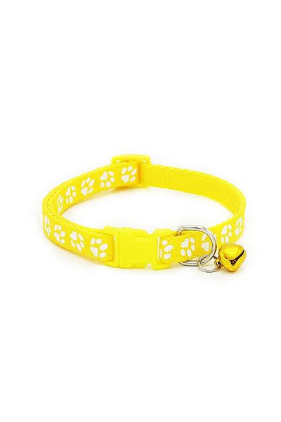 Ropet Adjustable collar with bell for dogs and cats, 18-32cm/1cm, Yellow, Ropet
