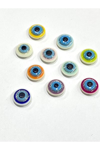 karantuhafiye Baby Button / Evil Eye Bead Model 1 / 10 Pieces / Saks