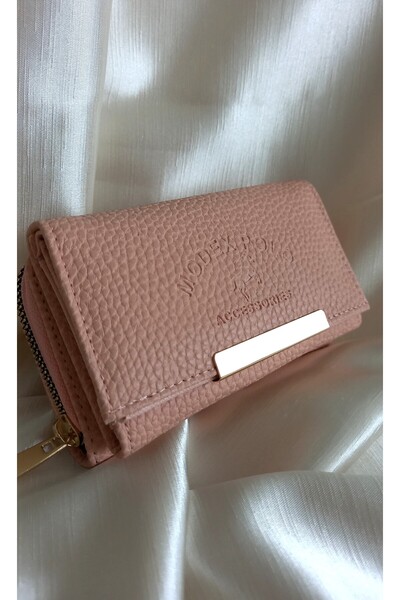 MODA Medium Size Pink Textured Wallet