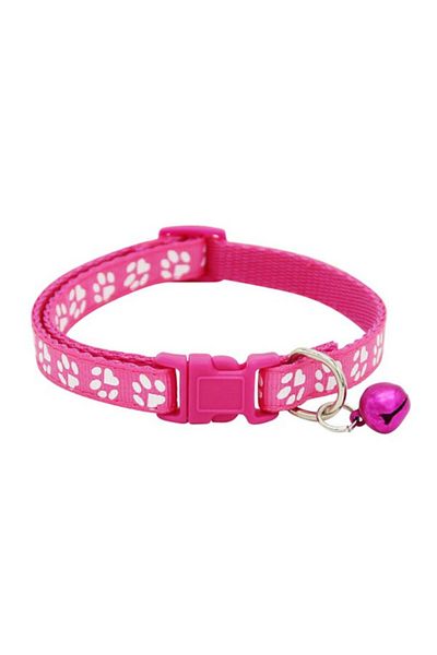 Ropet Adjustable collar with bell for dogs and cats, 18-32cm/1cm, Pink, Ropet