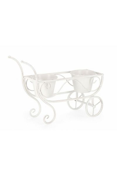 Bizzotto Suport pentru flori Emily, oțel alb patinat, 48x19x31 cm