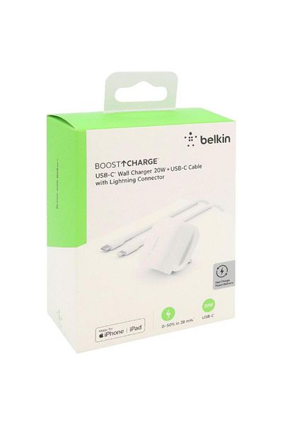 Belkin Boost Charge USB-C Wall Charger 20W + USB-C to Lightning Cable