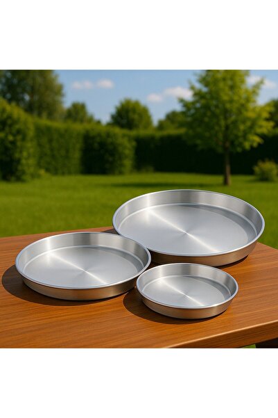 Metler 3’lü Alüminyum Fırın Tepsi Seti 28-34-42 cm | Kararmaz Yuvarlak Tepsi ...