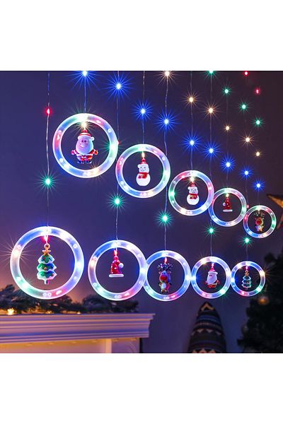 Teno Teno® Curtain Christmas Installation, 4 m, 8 light effects, multicolor