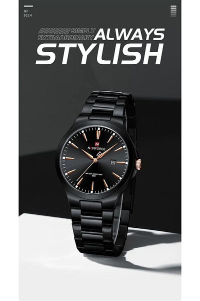 Naviforce Stainless Steel Luxury Watch for Men Business Male Quartz Wrist Watch