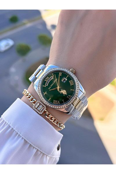 U.S. Polo Assn. U.S.Polo Assn Steel Cord Inner Functions Active 5 Atm 2 Years Warranty Women Wrist Watch Ua.2054.S04