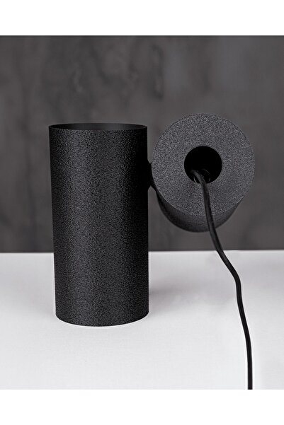 Genel Markalar Canon Style Modern Masa Lambası | 3D Baskı Tasarım Siyah Silindir Gövdeli Aydınlatma