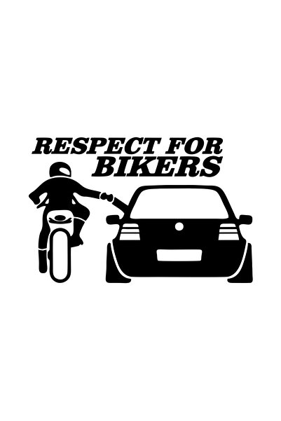 Reysa Tasarım Respect for Bikers Car Sticker 17X17 cm Black