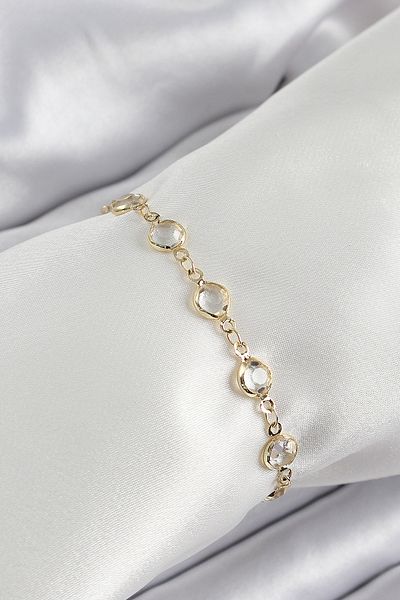 callerrons accessories Brass Gold Color Zircon Stone Women's Bracelet - Ebj250605W34568