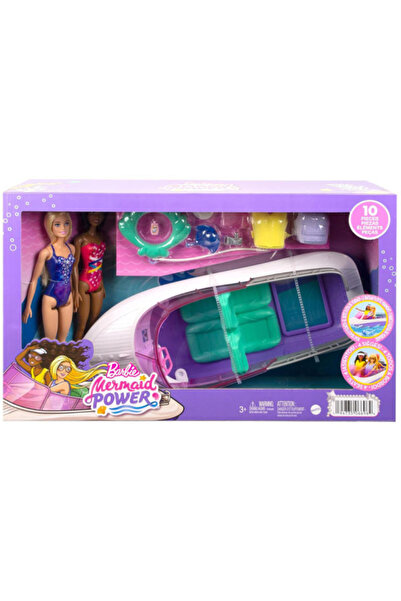 mattel Barbie Mermaid Power Playset, Boat with 2 Dolls