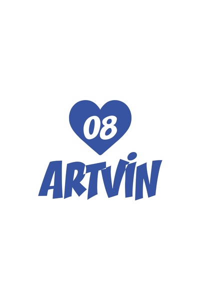 Reysa Tasarım ملصق سيارة على شكل قلب 08 ارتفين مقاس 17 × 17 سم باللون الأزرق