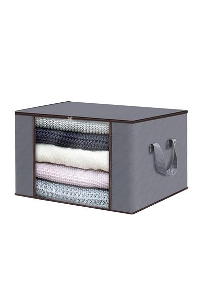 Teno Teno® Medium Storage and Organization Box, foldable, 84 L, 60x 40x 35 cm, light gray