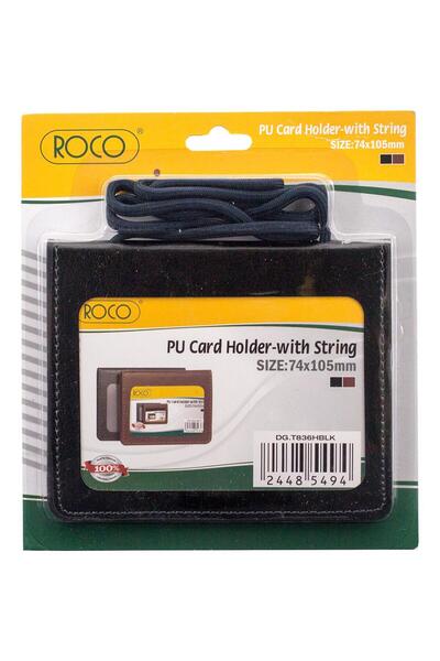 Roco حامل بطاقات وهوية على شكل محفظة - أسود - تصميم رفيع واحترافي
