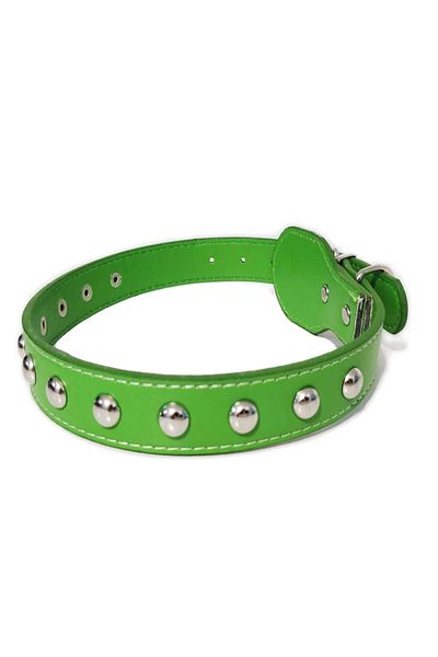 Ropet Ropet leather collar with rhinestones, for dogs, 55cm/25mm, Green