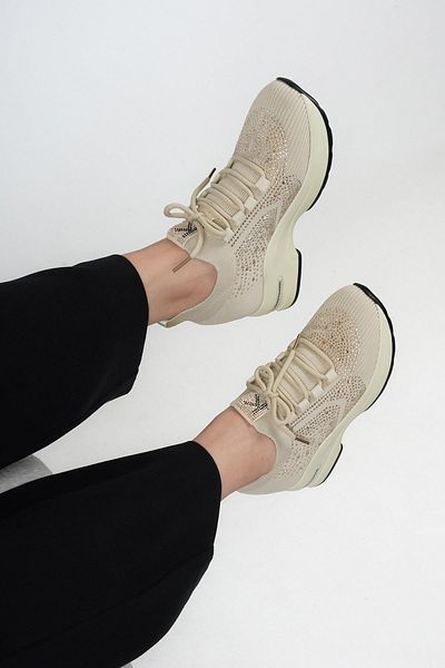 KRISTE BELL Palmira Original Kri̇stebell Stone Detailled Inner Hidden Filling Women's Sports Shoes Beige