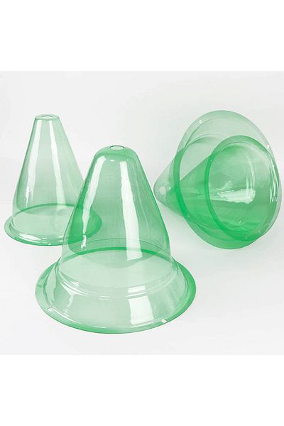 Cyymna Set of 10 Cyymna plant protectors, PVC, green