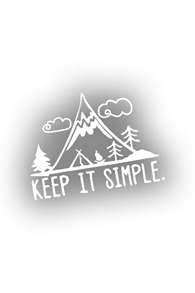 Reysa Tasarım ملصق سيارة للتخييم من كيب إت سيمبل مقاس 17 × 17 سم باللون الأبيض