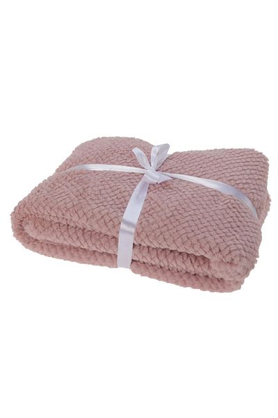 Excellent Houseware Wool blanket 130 x 160 cm old pink