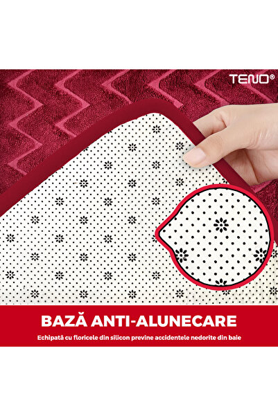 Teno Set of 2 Teno® Bath Mats, diamond pattern, 50x40cm, red