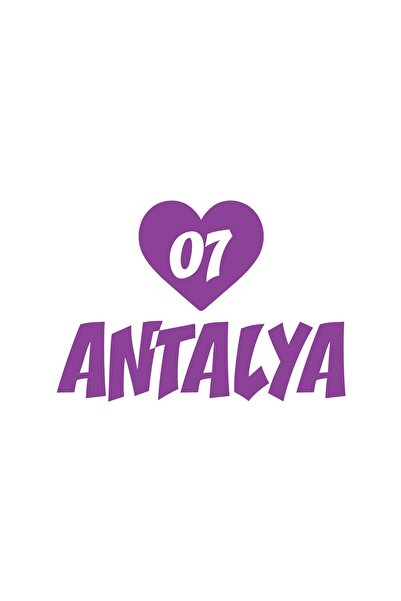 Reysa Tasarım Heart 07 Antalya Car Sticker 17X17 cm Purple