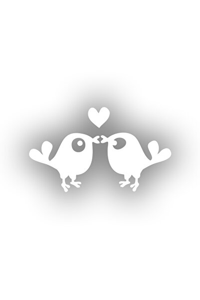 Reysa Tasarım ملصق سيارة على شكل طيور لطيفة مقاس 17 × 17 سم باللون الأبيض