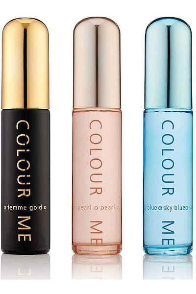 Colour Me Women's perfume gift set Color Me Gold, Pearl, Sky Blue, Milton-Lloyd Fragrances, 3 x 50 ml