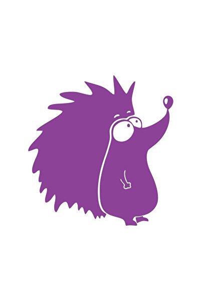 Reysa Tasarım Hedgehog Car Sticker 17X17 cm Purple