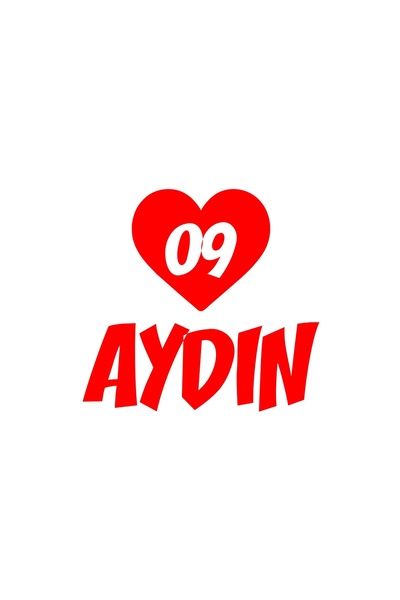 Reysa Tasarım ملصق سيارة على شكل قلب 09 آيدن مقاس 17x17 سم باللون الأحمر