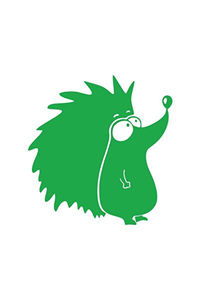Reysa Tasarım Hedgehog Car Sticker 17X17 cm Green