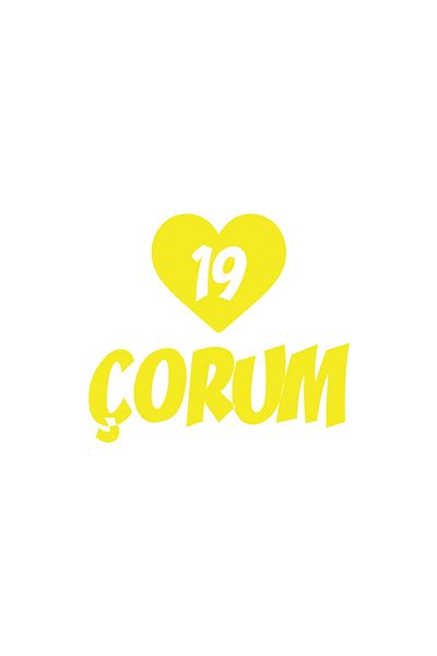 Reysa Tasarım Hearted 19 Çorum Car Sticker 17X17 cm Yellow