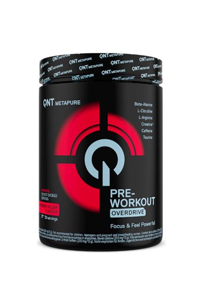 QNT Pre Workout Overdrive, QNT, 390g, Raspberry Killer flavor
