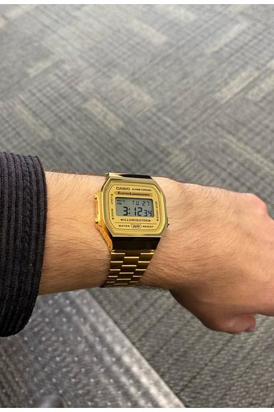 Caslo CASlO Men's Gold-Tone Electronic Watch