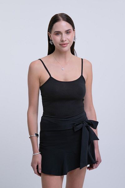 AFLOOW Women's Black Basic 100% Cotton Thin Strap Undershirt