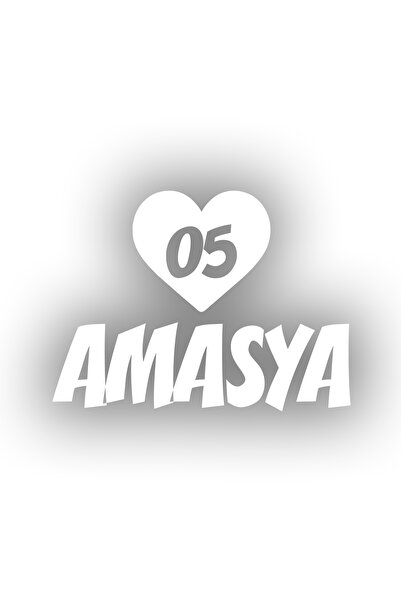 Reysa Tasarım ملصق سيارة على شكل قلب 05 أمازي مقاس 17 × 17 سم باللون الأبيض