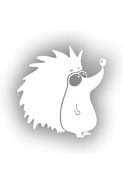 Reysa Tasarım Hedgehog Car Sticker 17X17 cm White