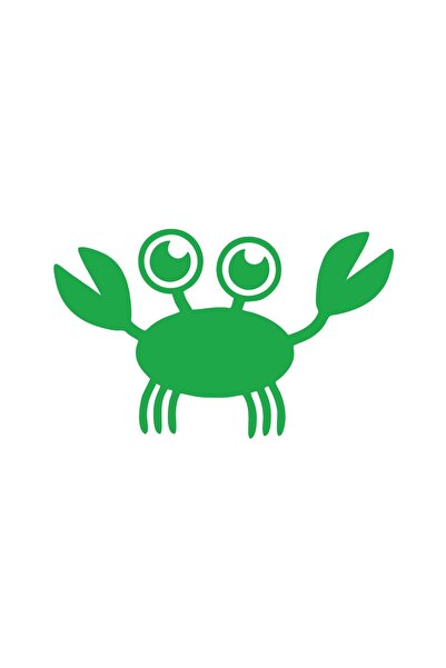 Reysa Tasarım ملصق سيارة السلطعون اللطيف مقاس 17 × 17 سم باللون الأخضر