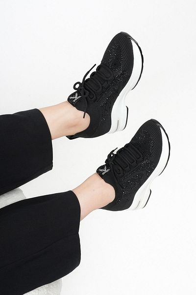 KRISTE BELL Palmira Original Kri̇stebell Stone Detailled Inner Hidden Filling Women's Sports Shoes Black