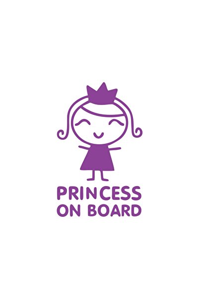 Reysa Tasarım ملصق سيارة الأميرة على متن السيارة مقاس 17x17 سم باللون الأرجواني