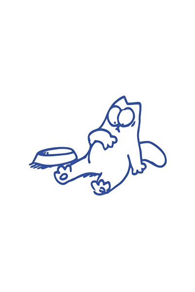 Reysa Tasarım Funny Cat Car Sticker 17X17 cm Blue