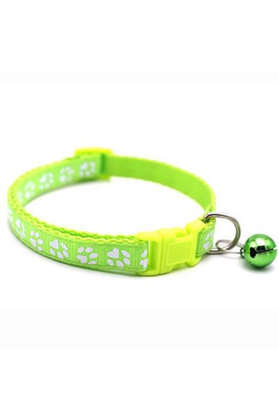 Ropet Adjustable collar with bell for dogs and cats, 18-32cm/1cm, Green, Ropet