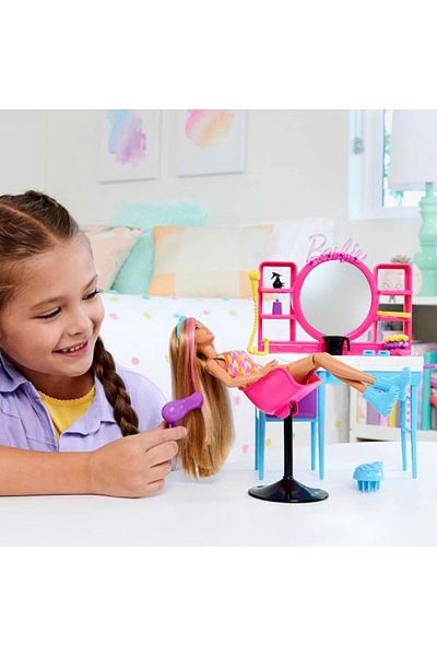 mattel Set joaca Barbie, Color-Change Hair Salon de coafura