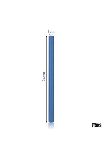 SIKS Set de 10 bigudiuri SIKS, aplicare pe păr ud/uscat, flexibile, numărul 5, culoare albastru