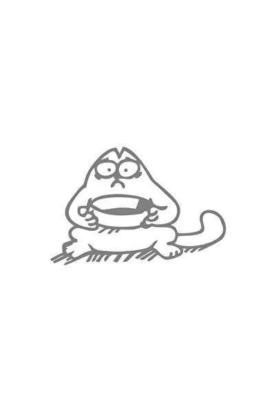 Reysa Tasarım Funny Cat Car Sticker 17X17 cm Gray