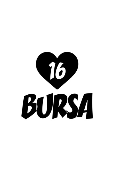 Reysa Tasarım ملصق سيارة على شكل قلب 16 بورسا مقاس 17 × 17 سم باللون الأسود