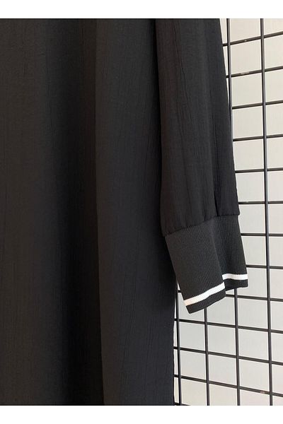 Armine Trend New Season Half Zip Sleeves and Ribbed Collar Tunic