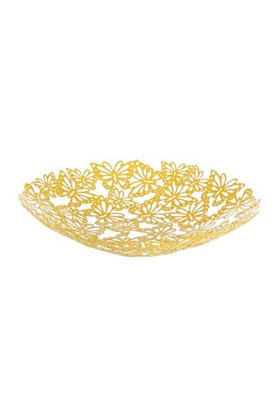 Bizzotto Set 2 tavi metal galben 34x6 cm