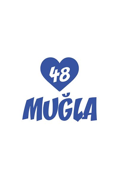Reysa Tasarım Heart 48 Muğla Car Sticker 17X17 cm Blue